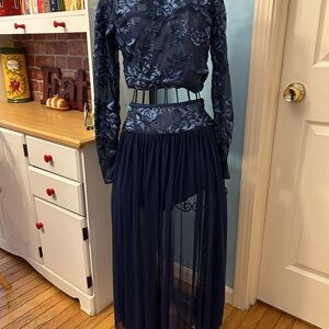 Weissman Navy and Silver Dance Costume
